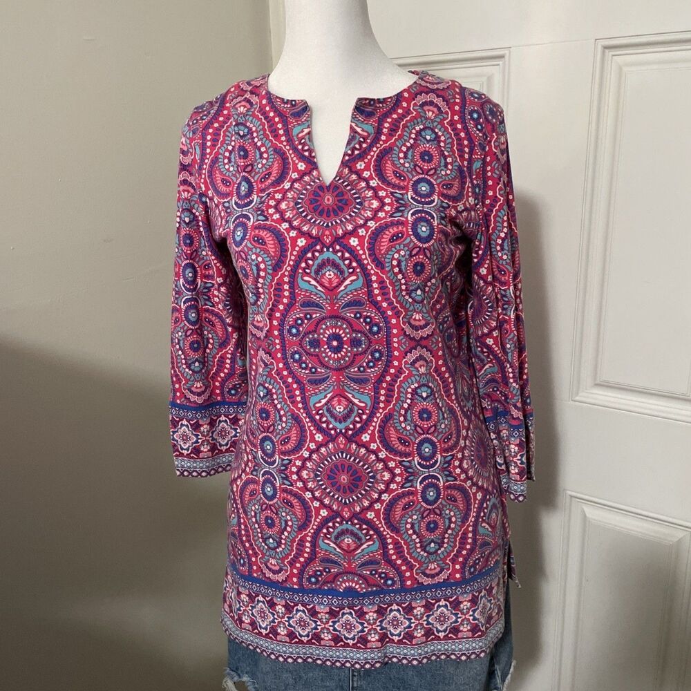 Coolibar St. Lucia Tunic Top XS Printed Sun Protection UPF 50+ Multicolor